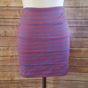 Multicolored Stripped Pencil Skirt